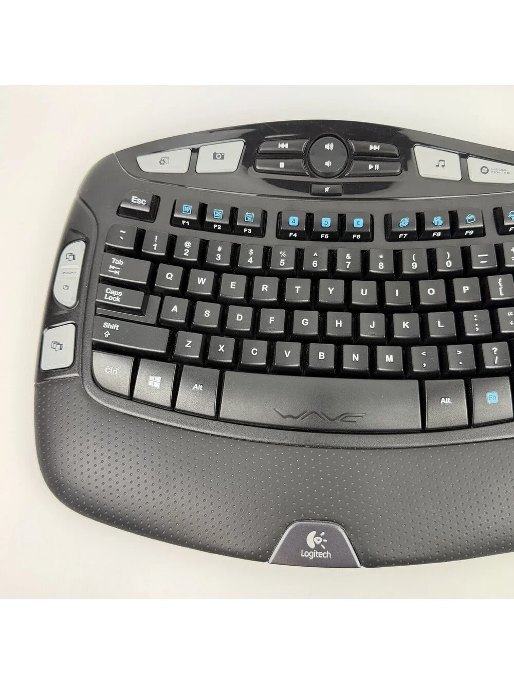 Logitech K350 Black Wave Wireless Keyboard With Dongle Ergonomic - Works